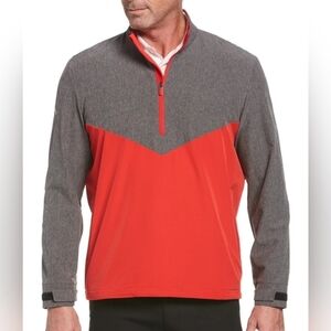 Callaway Weatherseries Men's Swing Tech Blocked 1/4 Zip Windbreaker, Red/Gray, S